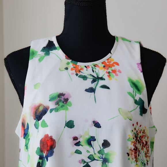 CALVIN KLEIN Floral watercolor Mini dress size 8 M - Picture 4 of 9